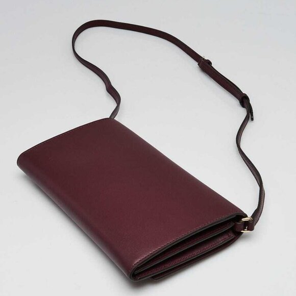 Burberry Mahogany Red Leather Hazelmere Wallet on Strap Bag - Picture 2 of 10